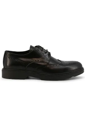 Duca Di Morrone Homme, Chaussures, Noir, Taille: 40 EU Chaussures en cuir noir à lacets