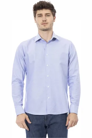 BALDININI Homme, Chemises, Bleu, Taille: 2XL Col Italien Chemise Bouton Trend