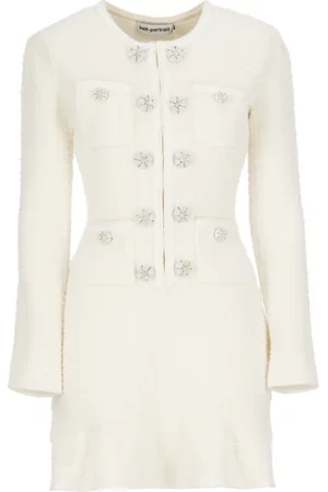 Self-Portrait Femme, Robes, , Taille: 42 FR Robe Ivoire avec Col Rond