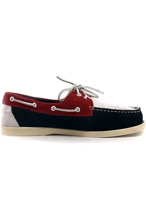 Duca Di Morrone Homme, Chaussures, Bleu, Taille: 41 EU Santiago Mocassins en Daim Rouge/Bleu