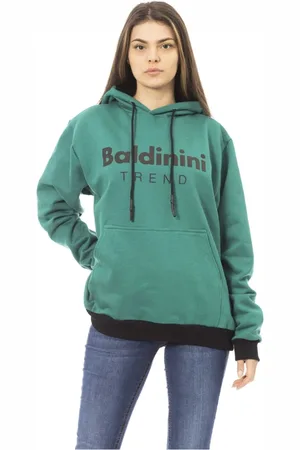 BALDININI Femme, Sweatshirts et sweats à capuche, Vert, Taille: 44 FR Sweat à Capuche avec Poche Frontale et Logo