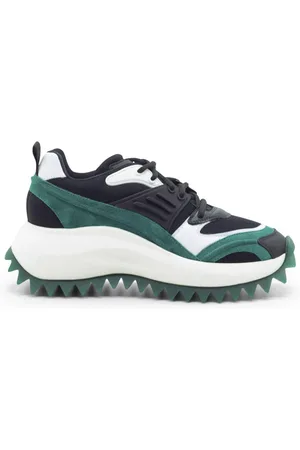 vic matiè Femme, Chaussures, Multicolore, Taille: 38 EU Chaussure de Course Noire/Verte/Blanche en Nubuck, Cuir et Mesh