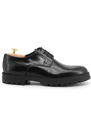 Duca Di Morrone Homme, Chaussures, Noir, Taille: 44 EU Chaussures en Cuir Noir à Lacets