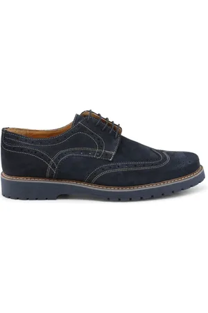 Duca Di Morrone Homme, Chaussures, Bleu, Taille: 41 EU Chaussures à Lacets en Daim Bleu