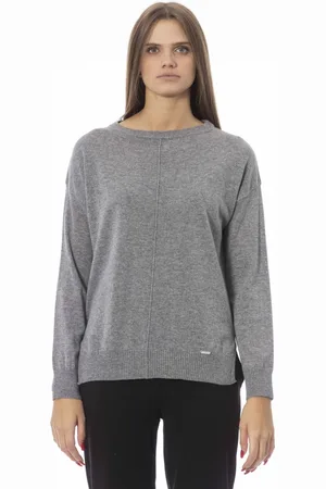 BALDININI Femme, Pulls, Gris, Taille: 40 FR Pull col rond manches longues