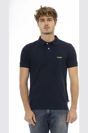 BALDININI Homme, Tops, Bleu, Taille: L Polo Tendance avec Broderie Avant
