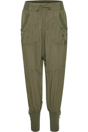 Cream Femme, Pantalons, Vert, Taille: 40 FR Pantalon Khaki Taille Élastique