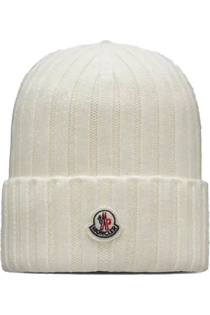 Moncler Femme, Accessoires, Blanc, Taille: ONE Size Bonnet en laine avec pompon synthétique