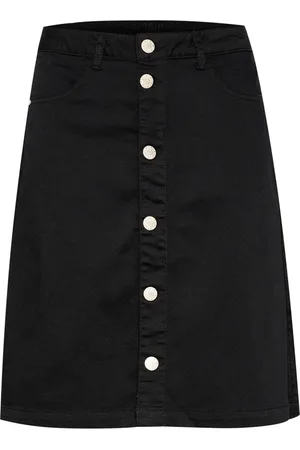 Cream Femme, Jupes, Noir, Taille: 46 FR Jupe A-line Pitch avec Boutons