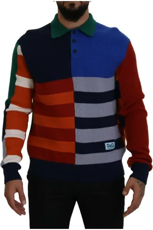 Dolce & Gabbana Homme, Tops, Multicolore, Taille: M Pull en laine à rayures