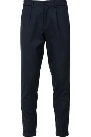 CRUNA Homme, Pantalons, Bleu, Taille: M Pantalon Bleu en Laine Coupe Fuselée