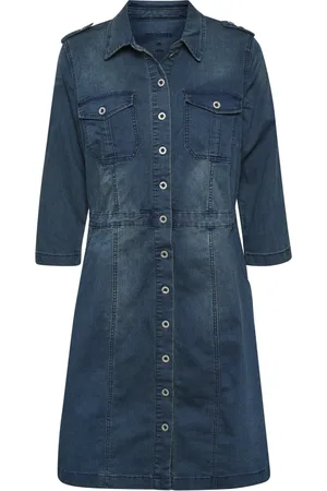 Cream Femme, Robes, Bleu, Taille: 38 FR Robe Uniforme en Denim Royal Navy
