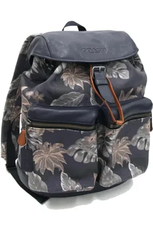 Coach Femme, Pre-owned, Bleu, Taille: ONE Size Pre-owned Coated canvas sacs-dos