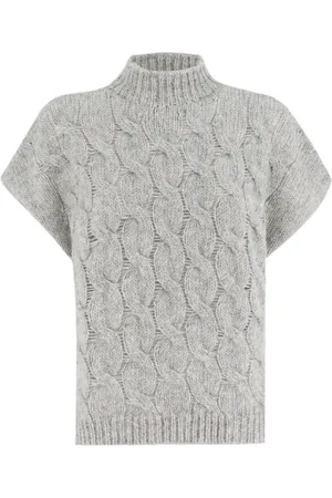 LE TRICOT PERUGIA Femme, Pulls, Gris, Taille: 42 FR Élégant Pull en Tricot avec Col Haut