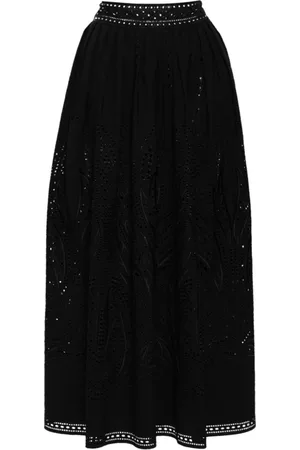Alberta Ferretti Femme, Jupes, Noir, Taille: 38 FR Jupe A-Ligne en Dentelle Noire