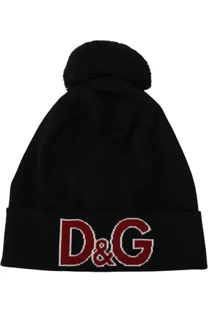 Dolce & Gabbana Femme, Accessoires, Noir, Taille: ONE Size Élégant bonnet en laine noir