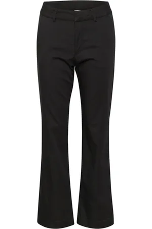Kaffe Femme, Pantalons, Noir, Taille: 40 FR Pantalon Chino Évasé Noir Profond