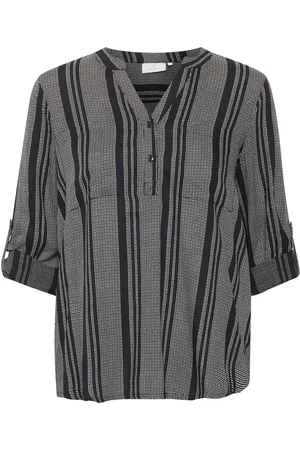 Kaffe Femme, Blouses et Chemises, Noir, Taille: 46 FR Noir & Craie Petits Diamants Haut de Blouse