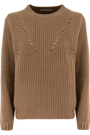 LE TRICOT PERUGIA Femme, Pulls, Brun, Taille: 40 FR Pull Tricoté Classique