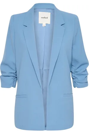 Soaked in Luxury Femme, Vestes, Bleu, Taille: 40 FR Blazer Bleu ¾ Manches Col Classique