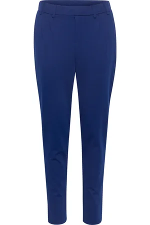 Kaffe Femme, Pantalons, Bleu, Taille: 38 FR Pantalon Bleu Slim Fit à Taille Élastique