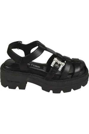 Sergio Rossi Femme, Chaussures, Noir, Taille: 40 EU Sandales Noires Style Élégant