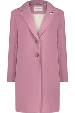 Fabienne Chapot Femme, Manteaux, Rose, Taille: 44 FR Manteau Rose Mélange Laine Broche Cœur
