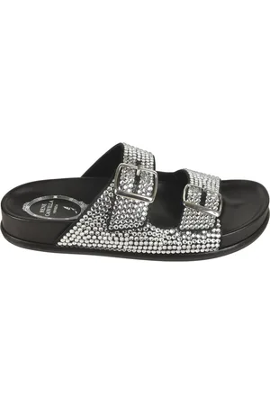 RENE CAOVILLA Femme, Chaussures, Gris, Taille: 36 EU Sandales Élégantes pour Femmes