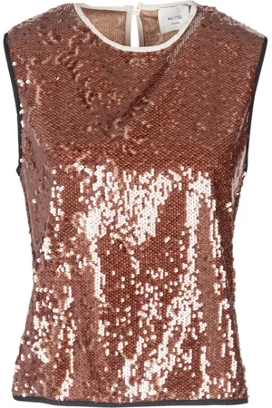 ALYSI Femme, Tops, Brun, Taille: 36 FR Chemisier Mode Top Girl