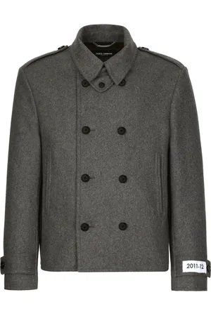 Dolce & Gabbana Homme, Vestes, Gris, Taille: L Melange Grigi Caban Manteau