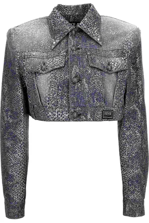 VERSACE Femme, Vestes, Bleu, Taille: 32 FR Collection de Manteaux Élégants
