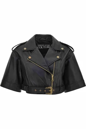 VERSACE Femme, Vestes, Noir, Taille: 42 FR Manteaux Élégants
