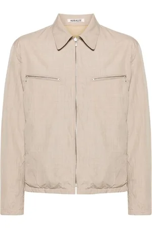 Auralee Homme, Vestes, , Taille: L Veste en Laine avec Fermeture Éclair Argentée