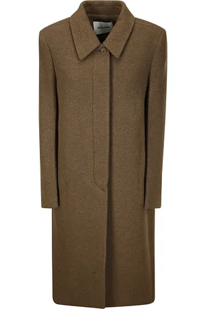 Low Classic Femme, Manteaux, Brun, Taille: 40 FR Fluffy Wool Mac Coat
