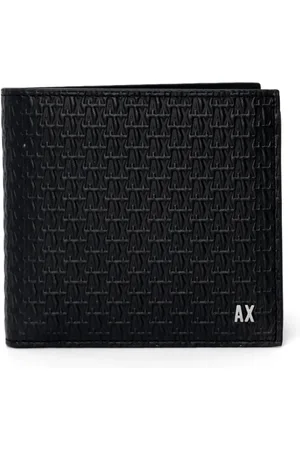 Armani Exchange Homme, Accessoires, Noir, Taille: ONE Size Portefeuille en cuir noir avec poches intérieures