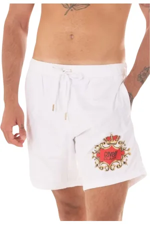 Roberto Cavalli Homme, Maillots de bain, Blanc, Taille: XL Costume Homme avec Logo