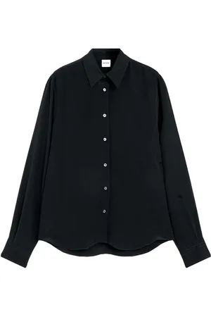 Aspesi Femme, Blouses et Chemises, Noir, Taille: 36 FR Chemise en Crêpe de Chine de Soie