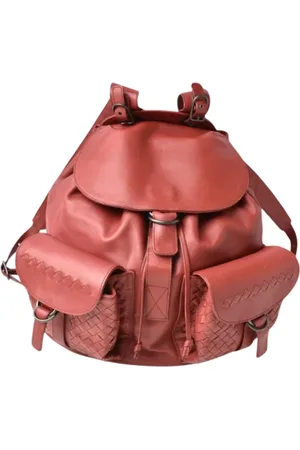 Bottega Veneta Homme, Pre-owned, Rouge, Taille: ONE Size Pre-owned Cuir sacs-dos