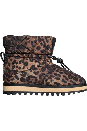 Dolce & Gabbana Homme, Chaussures, Brun, Taille: 44 EU Bottines Léopard Rembourrées Chaussures