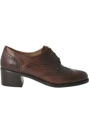 Calce Femme, Chaussures, Brun, Taille: 38 EU Chaussures Oxford en Cuir Marron pour Femme