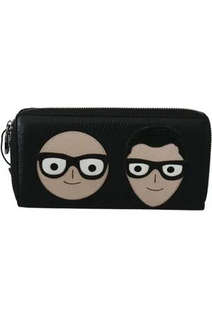 Dolce & Gabbana Homme, Accessoires, Noir, Taille: ONE Size Portefeuille en Cuir de Luxe avec Fermeture Éclair