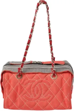 CHANEL Femme, Pre-owned, Rouge, Taille: ONE Size Pre-owned Denim sacs-chanel