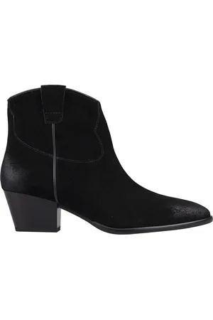 Ash Femme, Chaussures, Noir, Taille: 36 EU Bottines en Daim Noir avec Talon de 5cm
