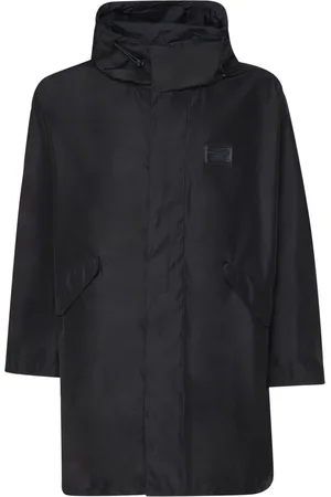 Dolce & Gabbana Homme, Manteaux, Noir, Taille: XL Veste Noire Coupe-Vent Imperméable Zip