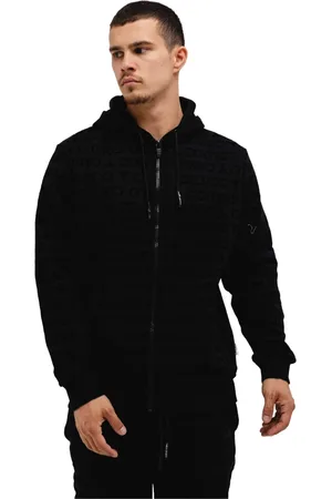 Carlo Colucci Homme, Sweatshirts et sweats à capuche, Noir, Taille: M Survêtement Homme Noir Capuche Élégant