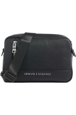 Armani Exchange Homme, Sacs, Noir, Taille: ONE Size Sac Bandoulière Noir avec Poche Avant à Fermeture Éclair