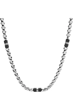 Fossil Homme, Accessoires, Gris, Taille: ONE Size Collier Homme Chaîne Homme - Marbre Noir