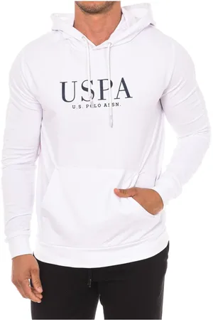 U.S. Polo Assn. Homme, Sweatshirts et sweats à capuche, Blanc, Taille: M Sweat à capuche avec cordon ajustable