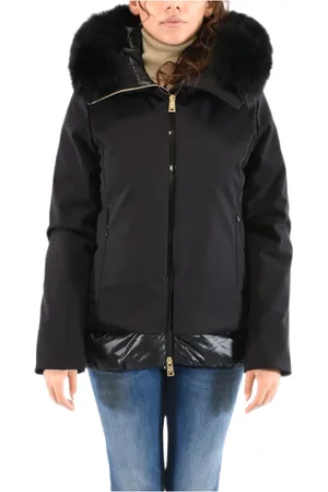 PEOPLE OF SHIBUYA Femme, Vestes, Noir, Taille: 46 FR Veste en tissu technique avec doublure en duvet