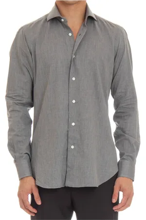 BARBA Homme, Chemises, Gris, Taille: L Chemise Grise à Chevrons